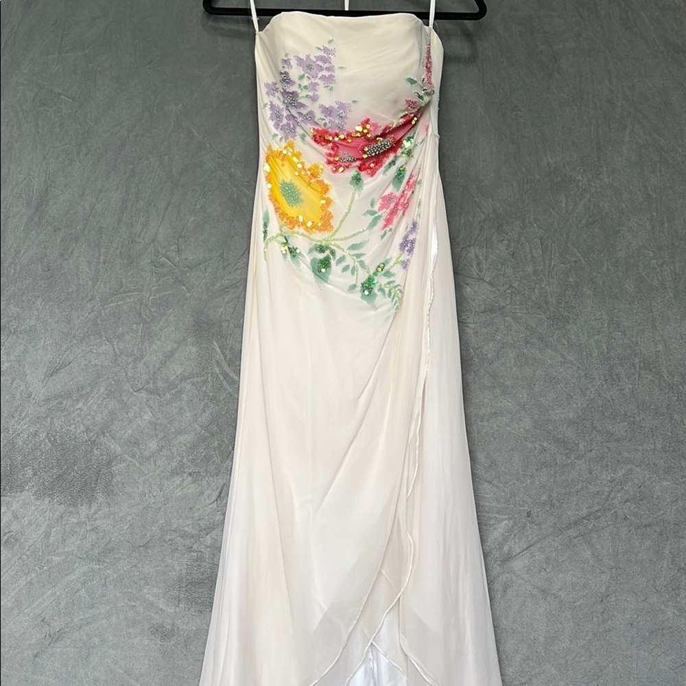 Floral Embroidered Cream Dress